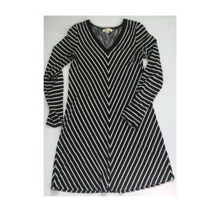 Max Studio knit trapeze striped black/white dress